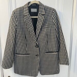 Everlane Black & White Gingham Blazer Jacket - Women